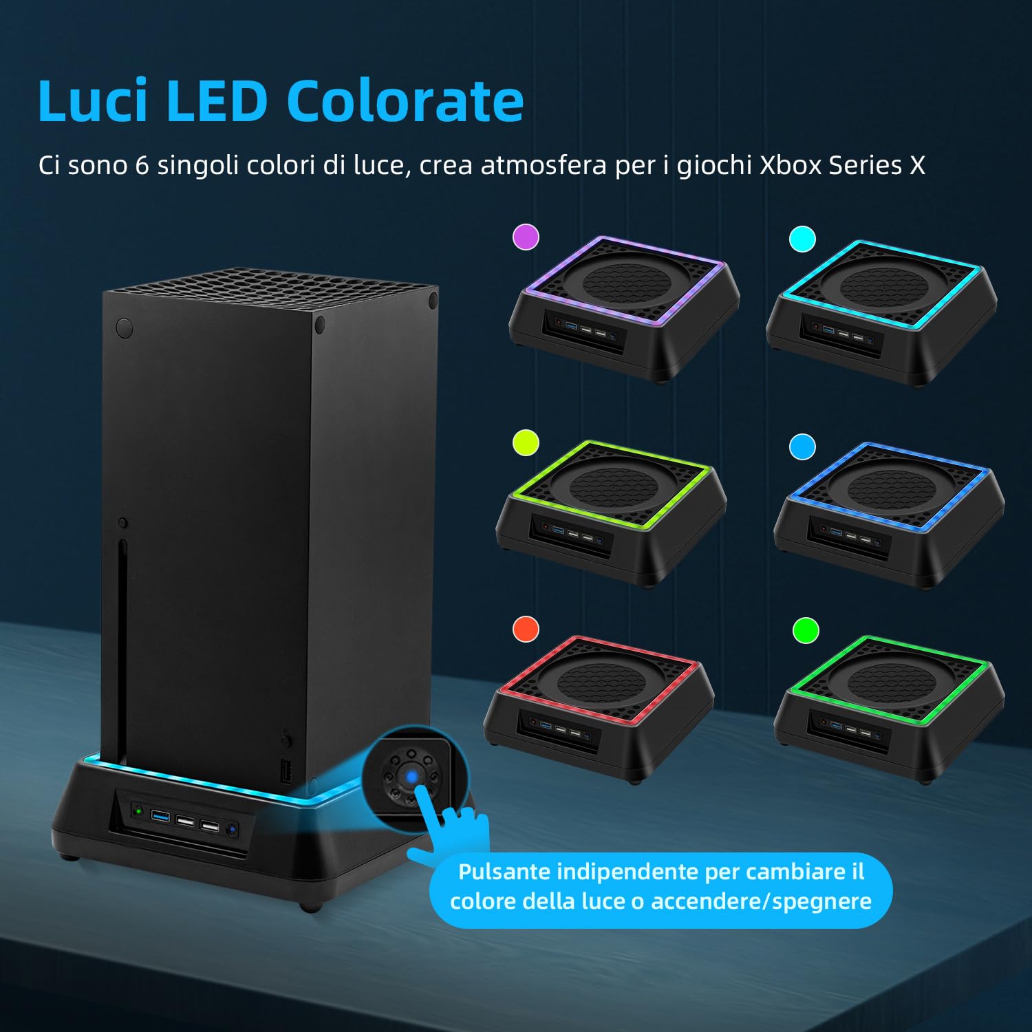 Ventola di Raffreddamento Aggiornata per Xbox Series X, Supporto di Raffreddamento con Indicatore LED e Sistema di Raffreddamento Regolabile a 3 Livelli di Velocità per Xbox Series X