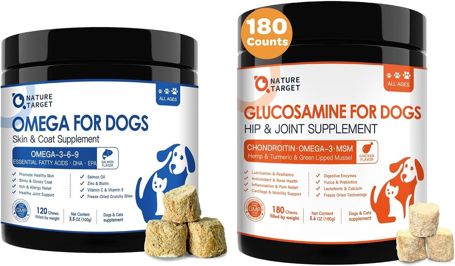 Omega 3 Fish Oil for Dogs, Glucosamine for Dogs 180 Counts