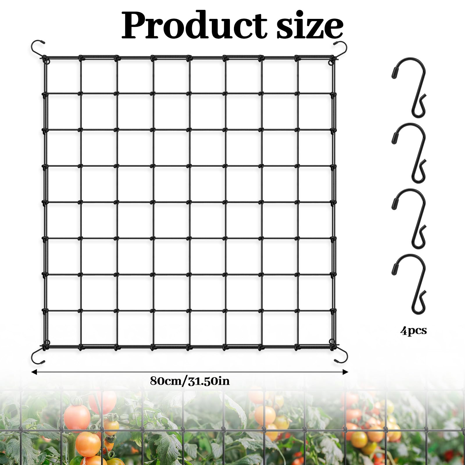 Sprifityy Filets De Treillis De Tente De Culture, Filet De Treillis élastique 80 X 80 Cm, Treilli Elastique Pour Tente De Culture Avec 4 Crochets, Pour Plantes, Légumes, Fruits, Fleurs