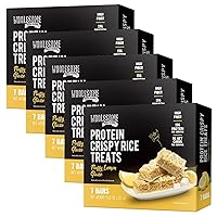 Vista 11 de Barritas de Arroz Crujiente con Proteína, 15g de Proteína, 3g-7g de Carbohidratos Netos, Bajo en Carbohidratos, Esponjosas, Blandas, Gomosas, Sin