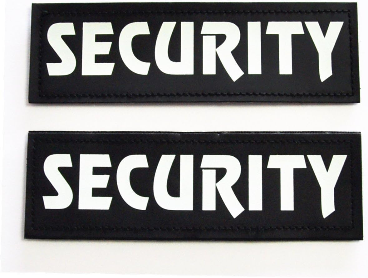 Removable Dog Patches for Vests & Harness-Reflective/White Letter/2 Pack