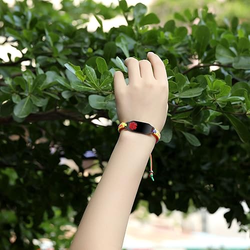 Miniatura 3 de JUST MEET YOU Pulseras de alerta médica para mujer, pulseras de identificación de alerta médica, cuerda de poliéster trenzada hecha a mano, pulsera