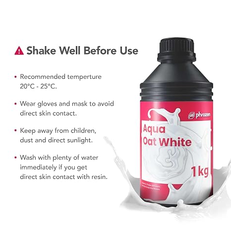 phrozen Aqua 3D Printer Resin [Oat White], 405nm DLP LCD UV-Curing Photopolymer Resin for General Modeling, Prototyping, High Precision Printing, Consumer Series (1KG)