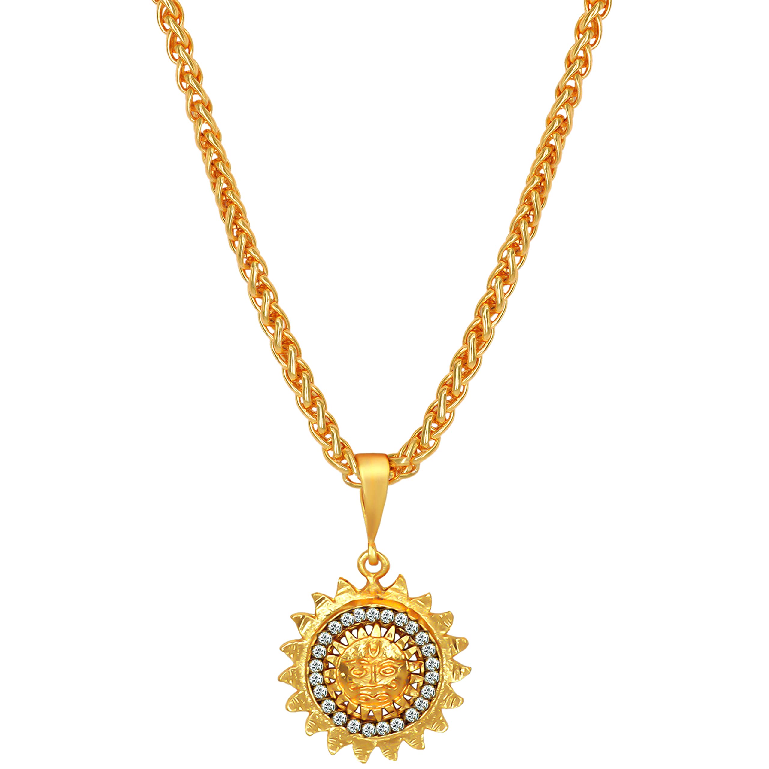 Fashion Frill Amazing Mens Jewellery Golden Chain For Men AD Sun Gold Plated Chain Locket Pendant Chians For Mens Boys Gold Plated Chain Locket Pendant (B098LGT1L5) Amazon Price History, Amazon Price Tracker