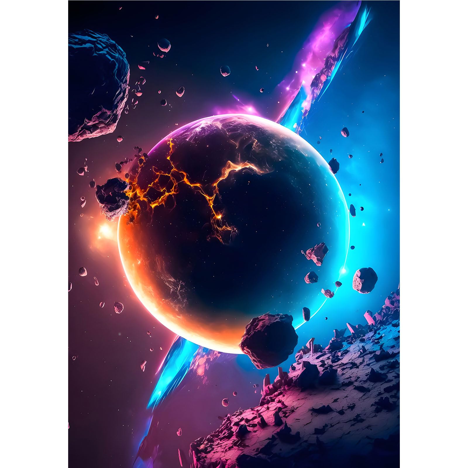 MOGTAA 5D Planet Diamond Painting for Adults, Landscape DIY Diamond Art Painting Kits for Beginners, Full Drill Diamond Dots Kits Crystal Craft for Home Decor 30x40cm