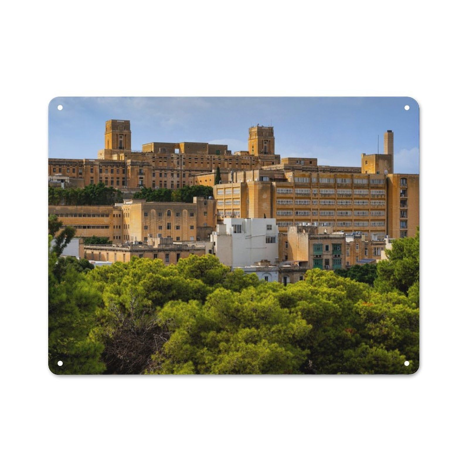 Junmoney Style-16 Town Of Pieta In Malta Decorative Tin Sign 30X40cm, Rustic Rustic Kitchen Decor For Kitchen, Cottage, Porch Or Garden Room
