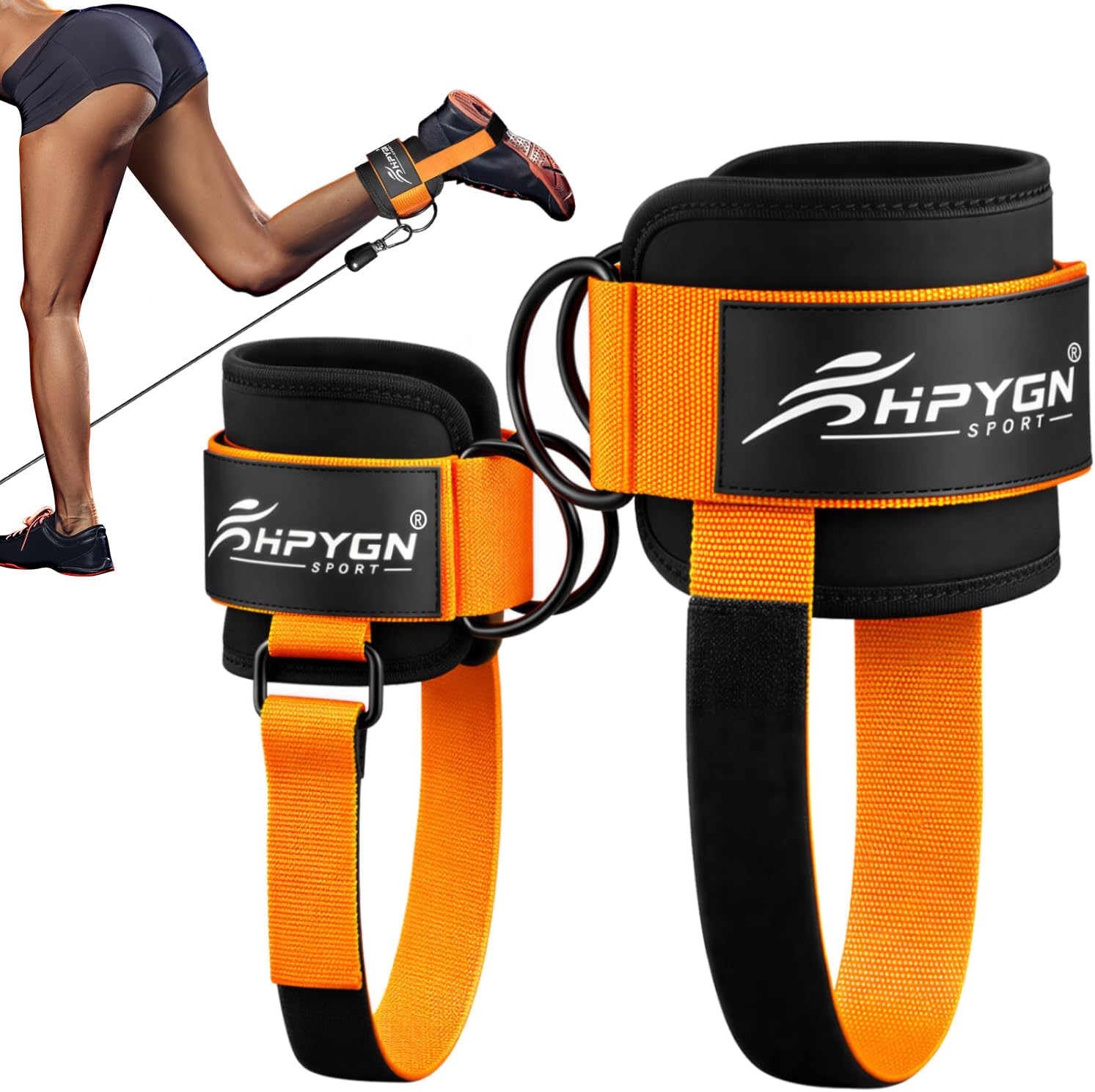 Ankle Strap for Cable Machine, Padded Ankle Straps for Cable Machine Kickbacks, Glute Workouts, Leg Extensions, Curls, Booty Hip Abductors Exercise, Adjustable Comfort Ankle Cuff for Gym