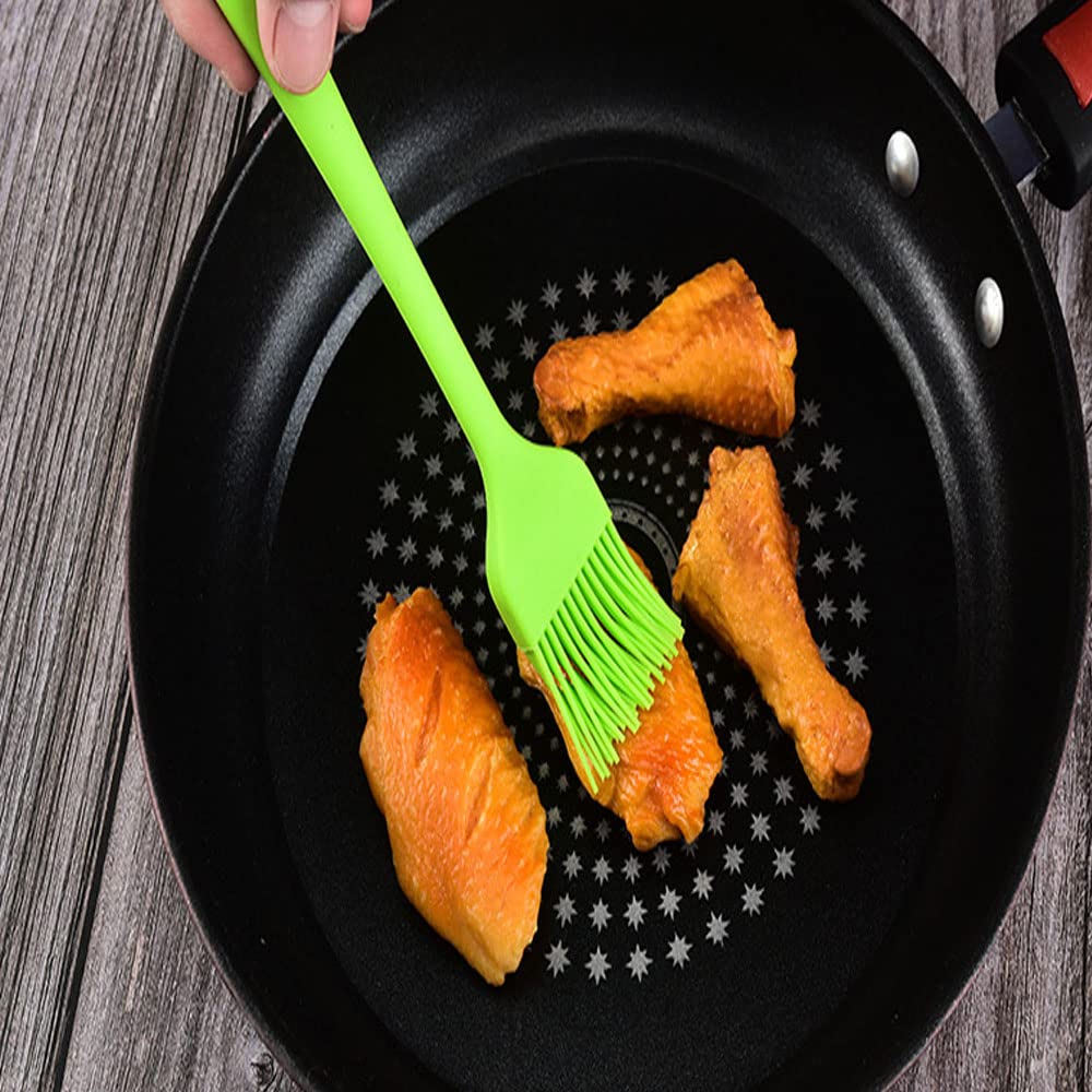 Silikonpinsel, Grillpinsel, Backpinsel, Silikon-Pinsel, Grill, Backen, Gebäck, Ölpinsel, Honigpinsel, Soßenpinsel (3 Stück, rot)