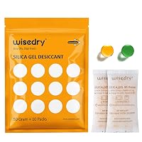 wisedry Sacchetti essiccanti in gel di silice da 50 grammi, confezione da 10 pezzi