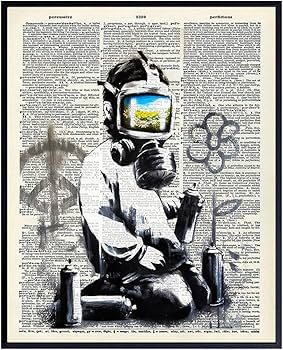Amazon.com: Banksy Gas Mask Graffiti Street Art Mural