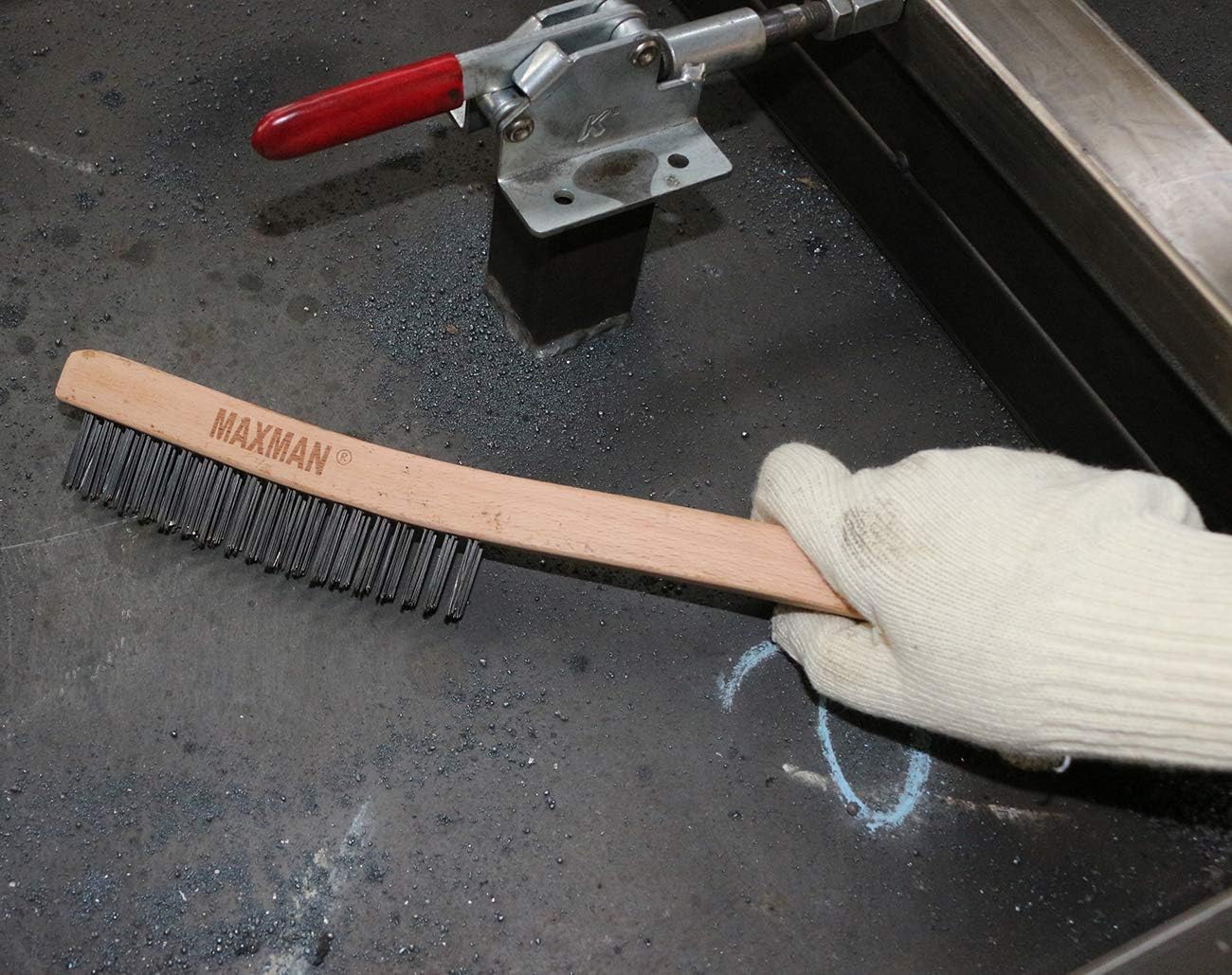 Buу 1 gеt 1 🔥 Wire Brush Set,Heavy Duty Carbon Steel and Stainless Steel Wire Scratch Brush for Cleaning Rust with 14 Long Curved Beechwood Handle,2 Pieces,Large
