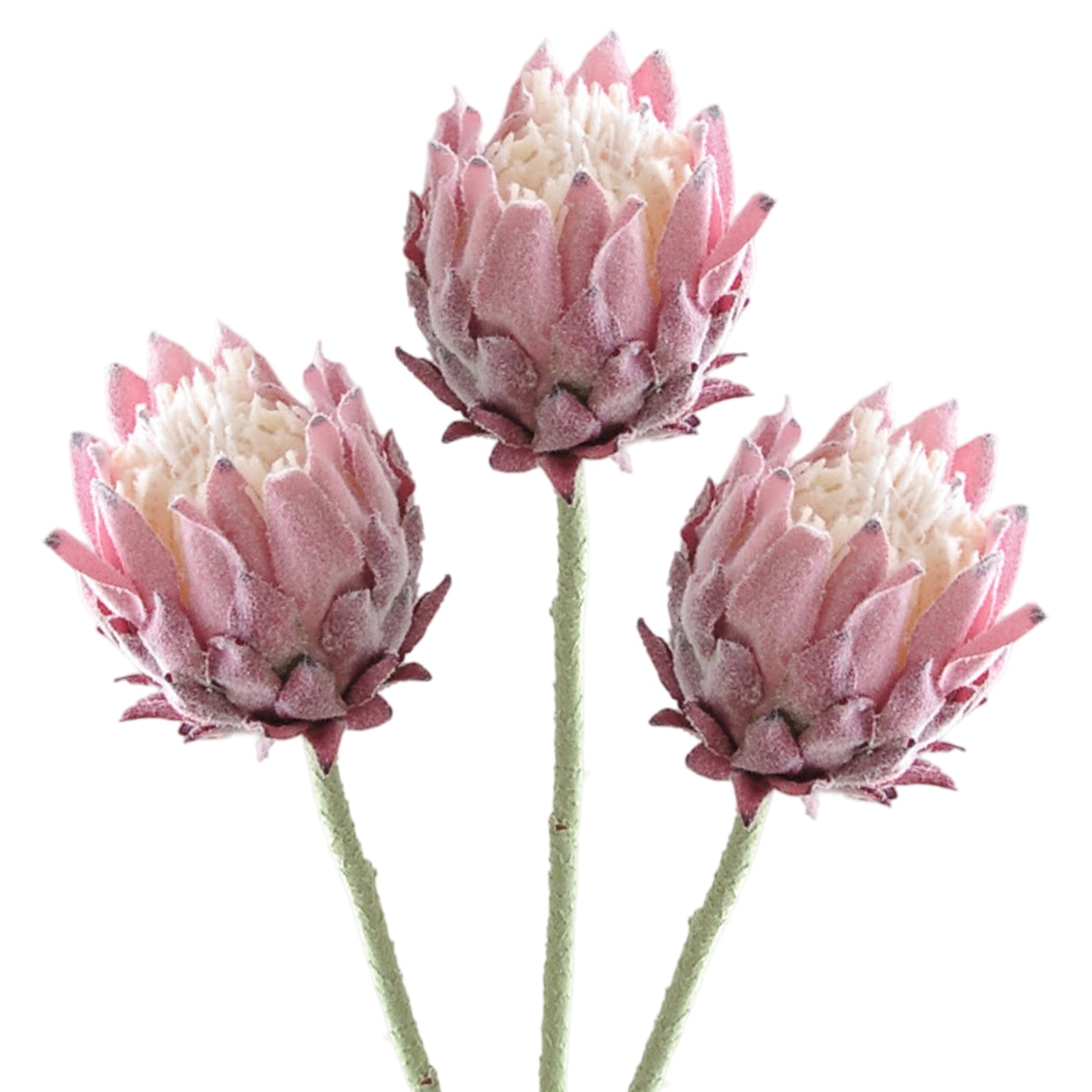 Tsawntd Artificial Plants, Artificial Protea Flowers, 3pcs Tropical Flowers - Real Touch Faux Flower For Vase & Arrangement, 25.2 Inch Style 2