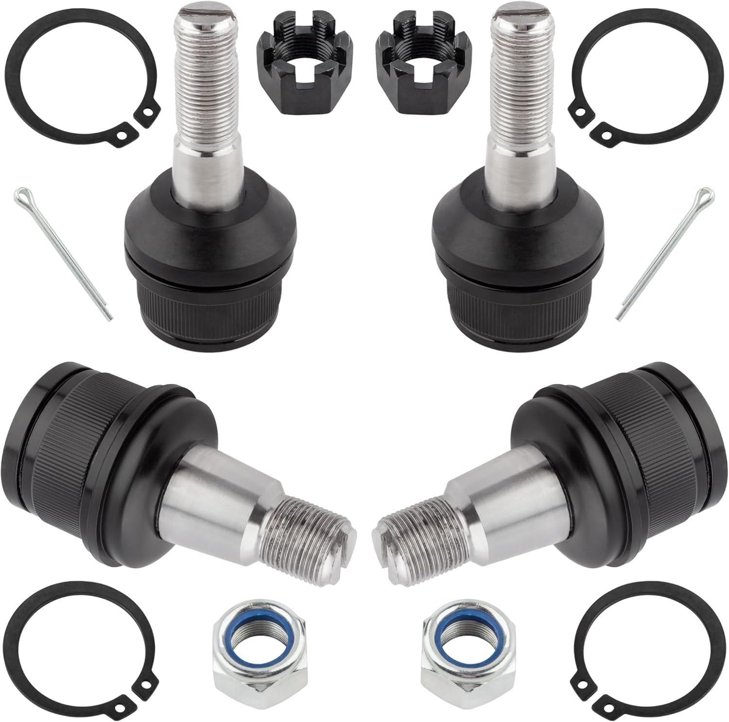 4pc K8607 K80026 Front Lower Upper Ball Joint Kit Suspension Ball Joint for Dodge Ram 2500 3500 1994-1999 4WD,For Ford Excursion F-250 F-350 F-450 F-550 Super Duty 4WD 2WD