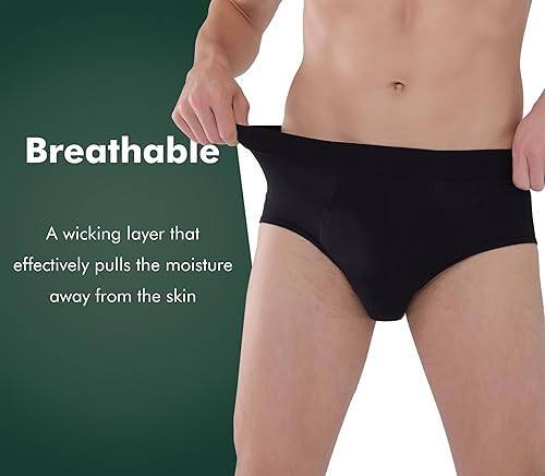 Miniatura 3 de Ropa interior lavable de súper absorción para incontinencia urinaria para hombres, calzoncillos regulares suaves para fugas de vejiga (5.4 fl oz)