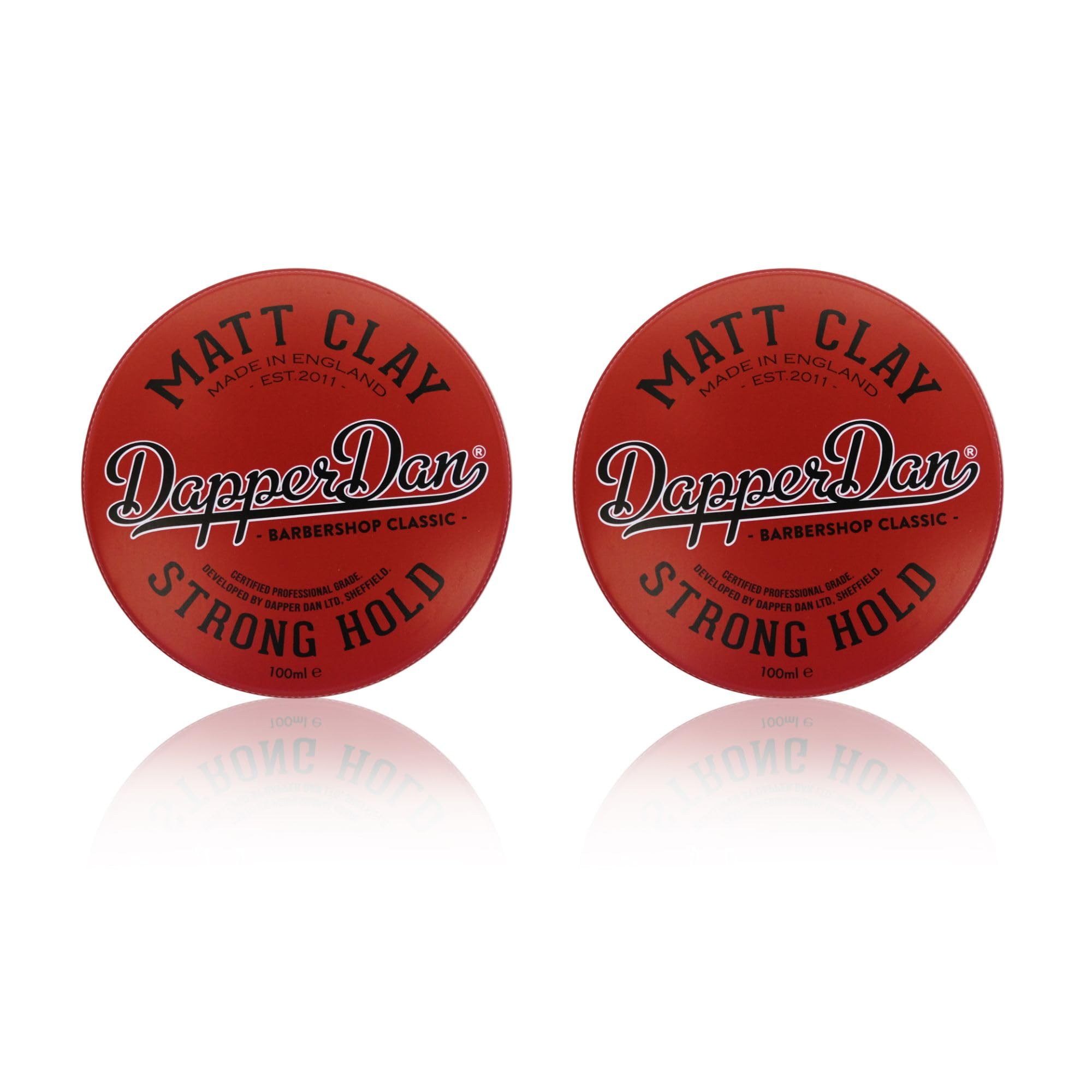 Dapper Dan Matt Clay, Strong Hold Matt Finish Mens Hair Styling Product, 2 x 100ml