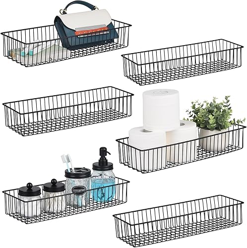 Wetheny Farmhouse Décor - Cesta organizadora de alambre de metal (paquete de 6), almacenamiento de papel higiénico, organización y almacenamiento disponible en Yaxa Venezuela