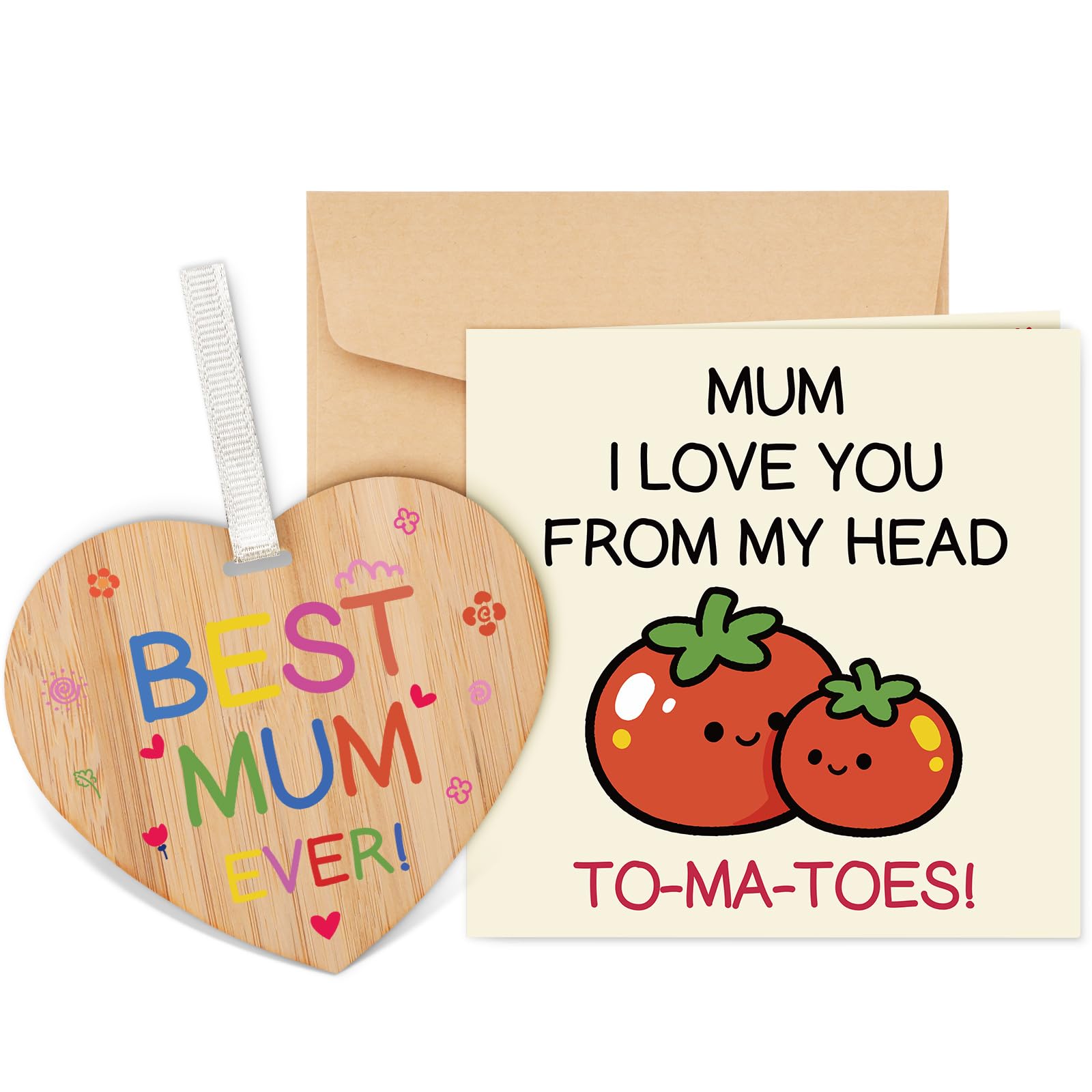 Welsky Mum Birthday Card, Gifts for Mum Greeting Cards with Wooden Plaque, 60th 70th 75th 80th Happy Birthday Cards Gifts for Mother Mummy from Daughter Son — image 1
