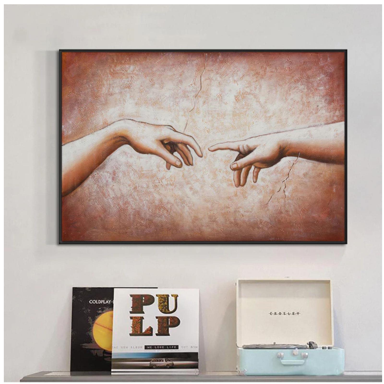 Amazon.co.jp: 手のキャンバスの絵画と抽象的なロマンチックな手