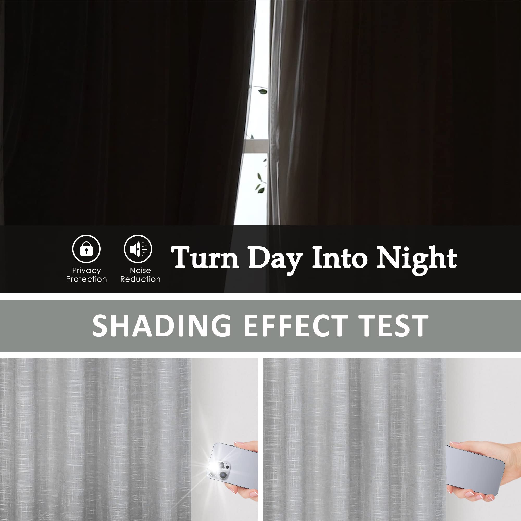 Amazon｜Vision Home グレーオンブレフル遮光カーテン 84インチ