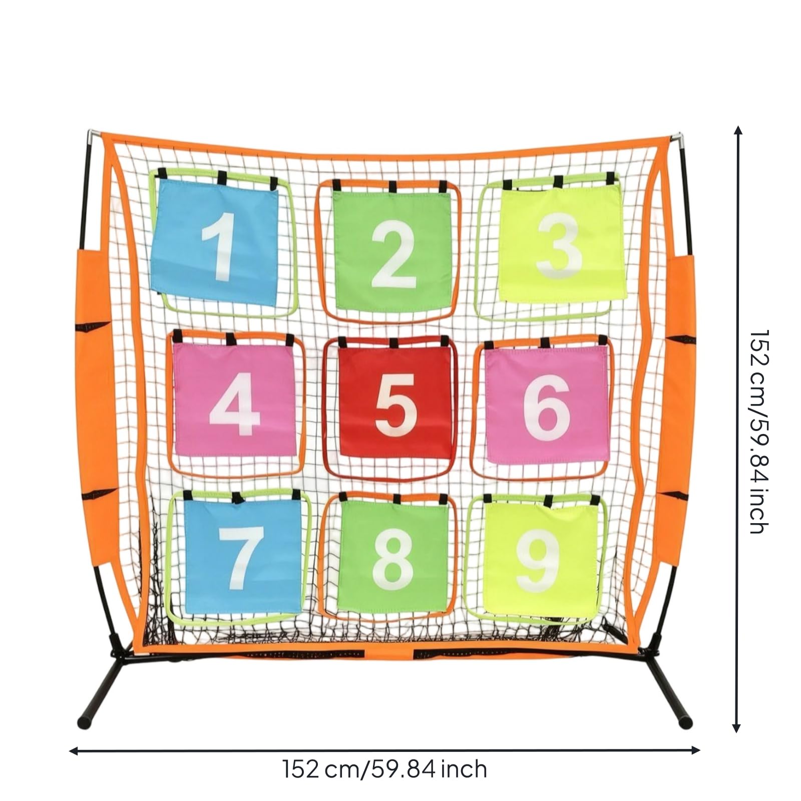 F Fityle Red de Lanzamiento Infantil Red Objetivo Diana Práctica con 3x3 y Puntuación Visible Estructura Estable con Estacas y Bolsa Incluida Adecuada para