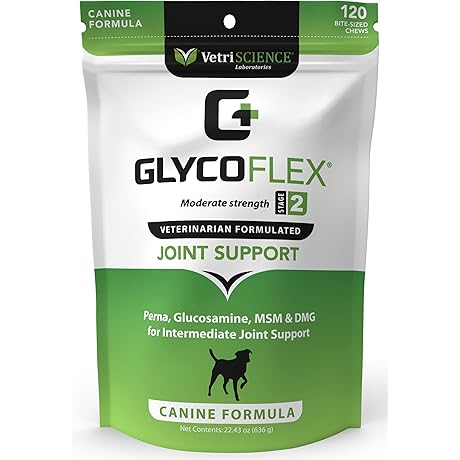 VetriScience Glycoflex 2 Hip and Joint Supplement for Working and Active Dog Breeds