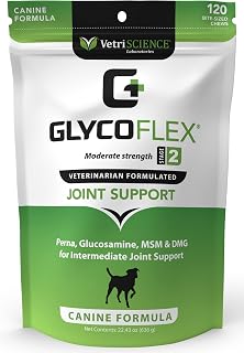 VetriScience Laboratories GlycoFlex 2, Hip and Joint Supplement for Dogs, Bite Sized Chews, 120 CT