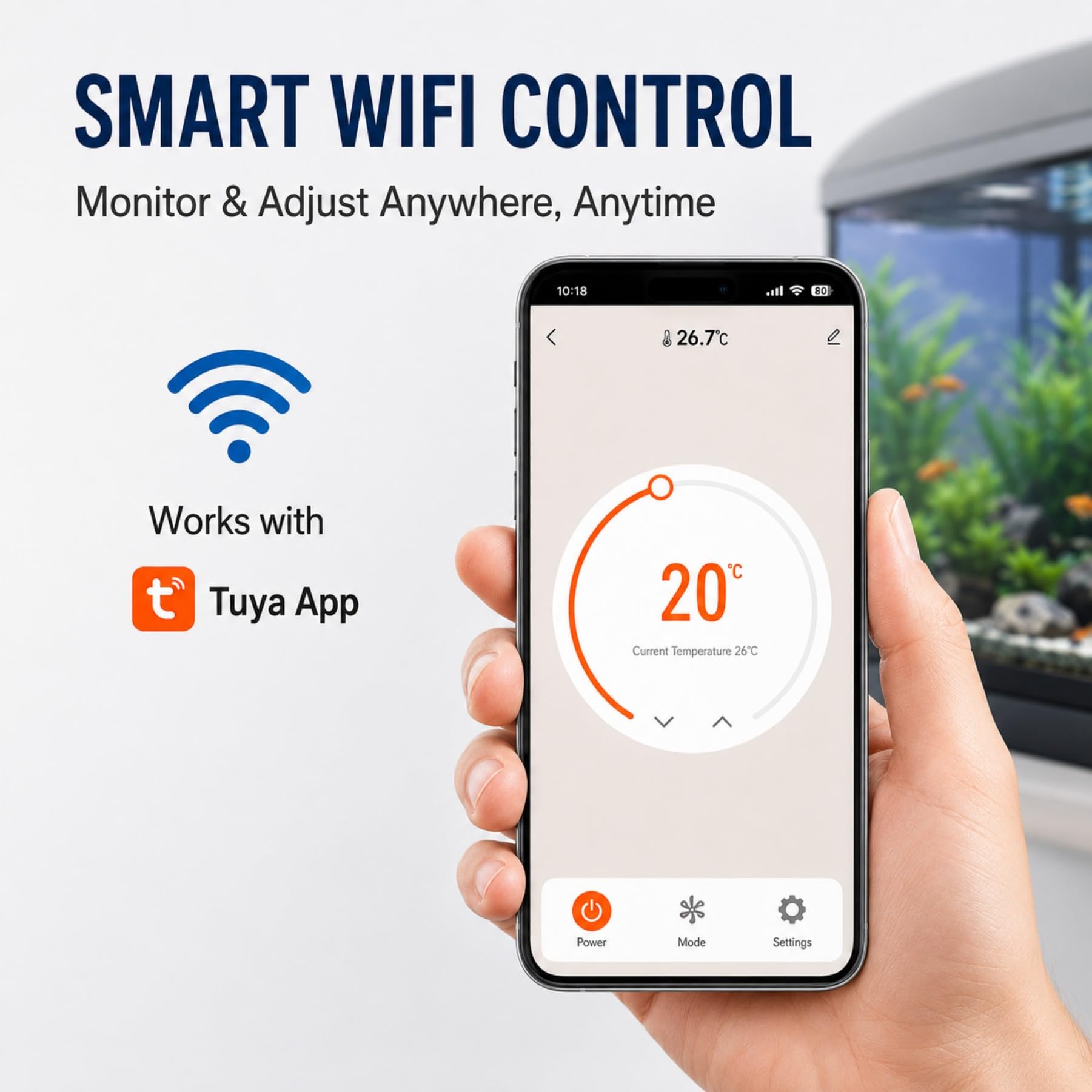 Enfriador de acuario con WiFi de 35 l para calefacción y