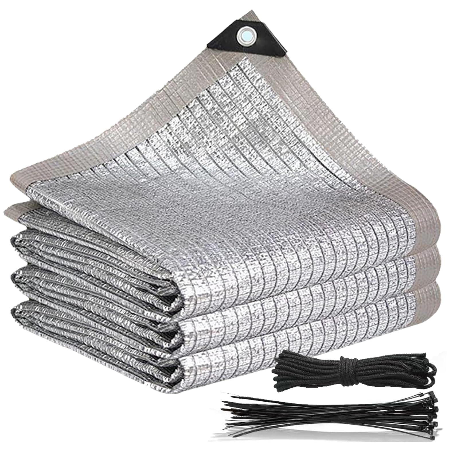 Voile d'ombrage réfléchissante aluminium pour stopper la chaleur sur la terrasse et sous le porche