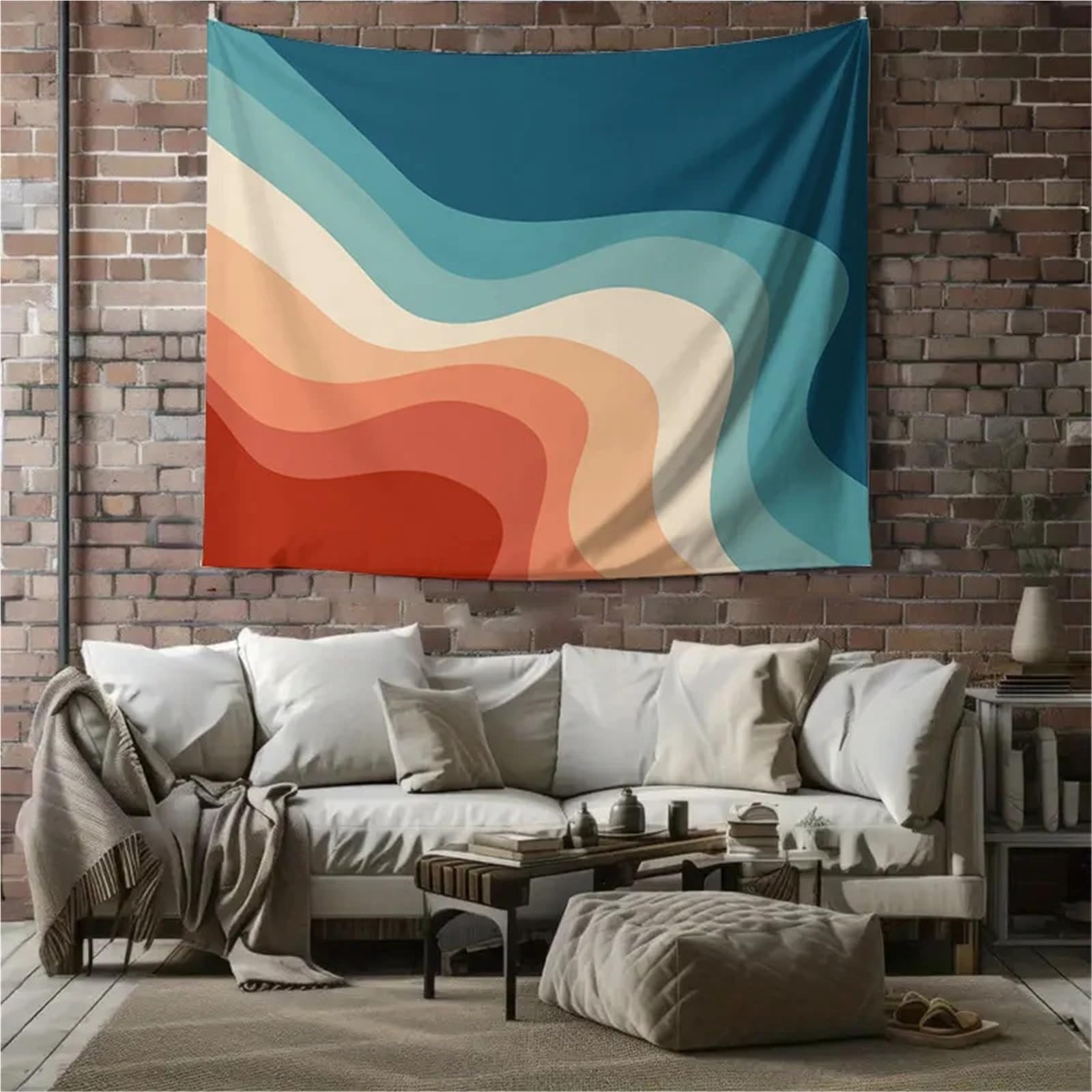 OPIGJUFD Arazzo da Parete Arazzo da parete Estetico Arredamento della camera Hippie Appeso Natura Paesaggio Dormitorio Vintage Texture Art(180X280CM)