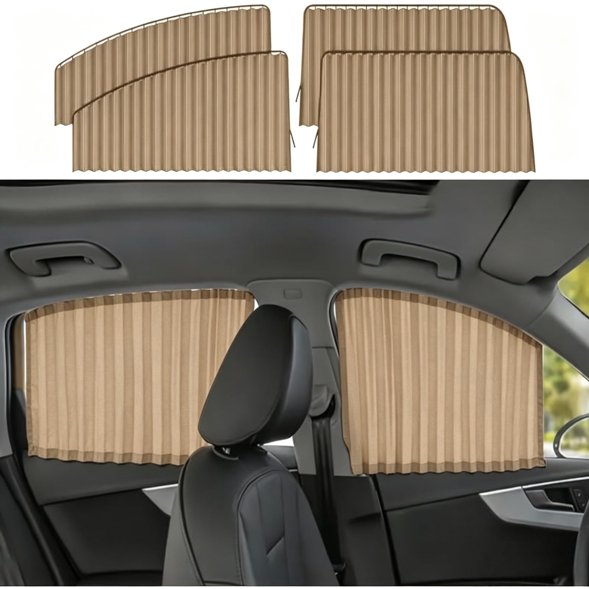 ZJJLAX 4 Pcs Window Sun Shade for Abarth 500 595 695 SS Grande Punto