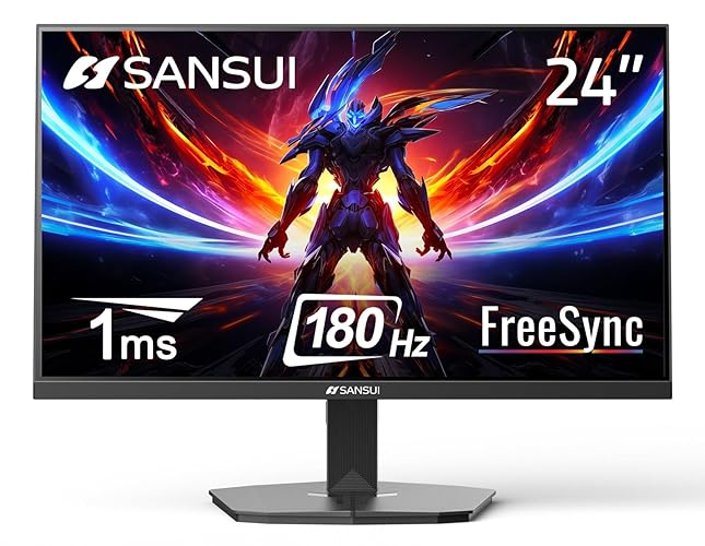 SANSUI 24 Inch Gaming Monitor 180Hz 1Ms FreeSync HDR 110% sRGB FHD 1080P Computer Monitor HDMI DP Ports Eye Care Frameless VESA Mount Cable Management(ES-G24F4L Cable Included) - 24 inch FHD/180Hz/Gaming - 180Hz/VA/1DP+1HDMI