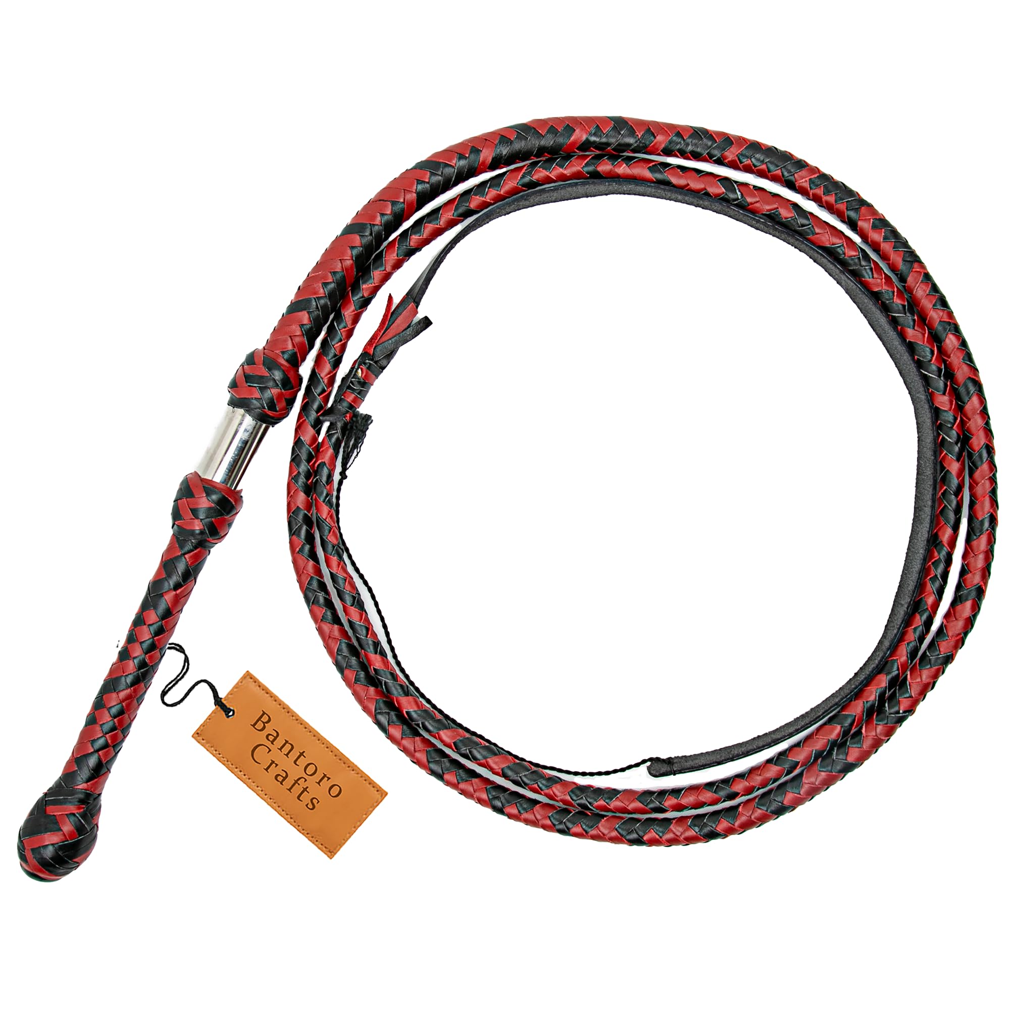 その他 Australian Bullwhip 8feet, Brandy Bantoro Crafts Red & Black Kangaroo Leather Bullwhip – 8ft, 16