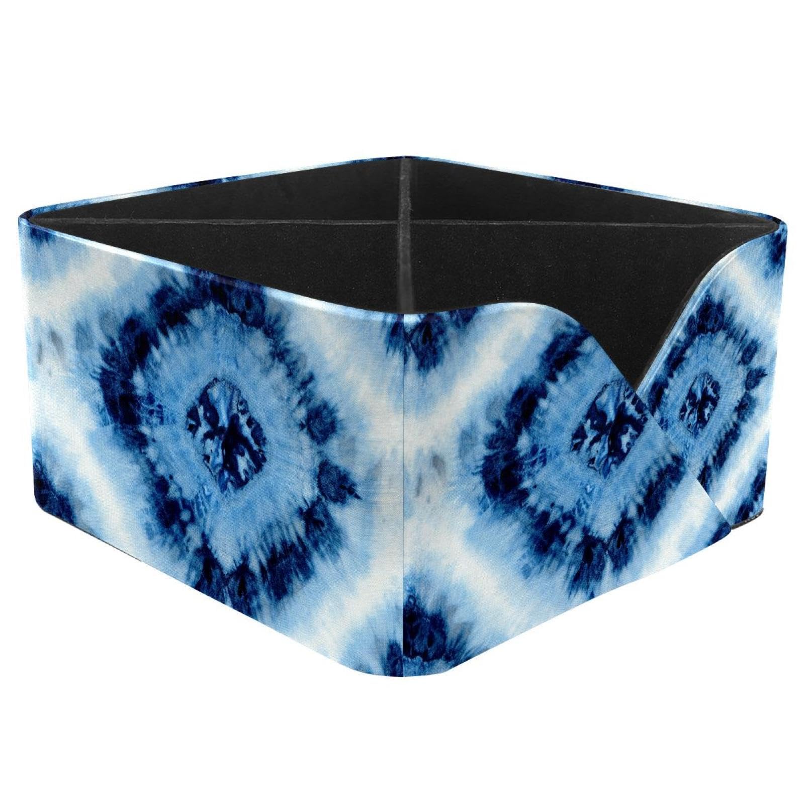 KengjuTesu Tie Dye Desktop Organizer Pen Holder, Rectangular Pencil Cup for Office, Study and Makeup Stations