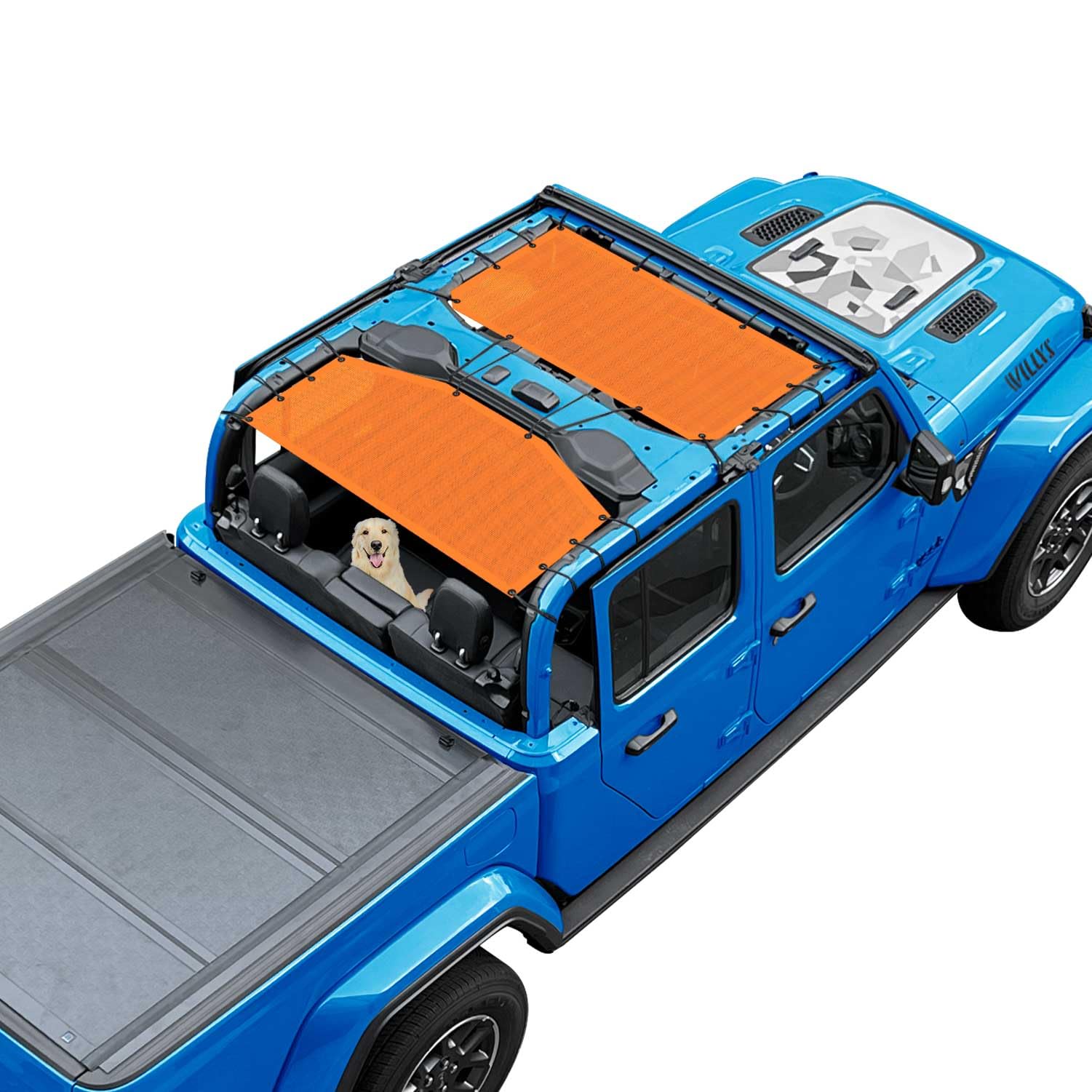 JT Sun Shade Top Compatible with Jeep Gladiator Sunshade, Orange