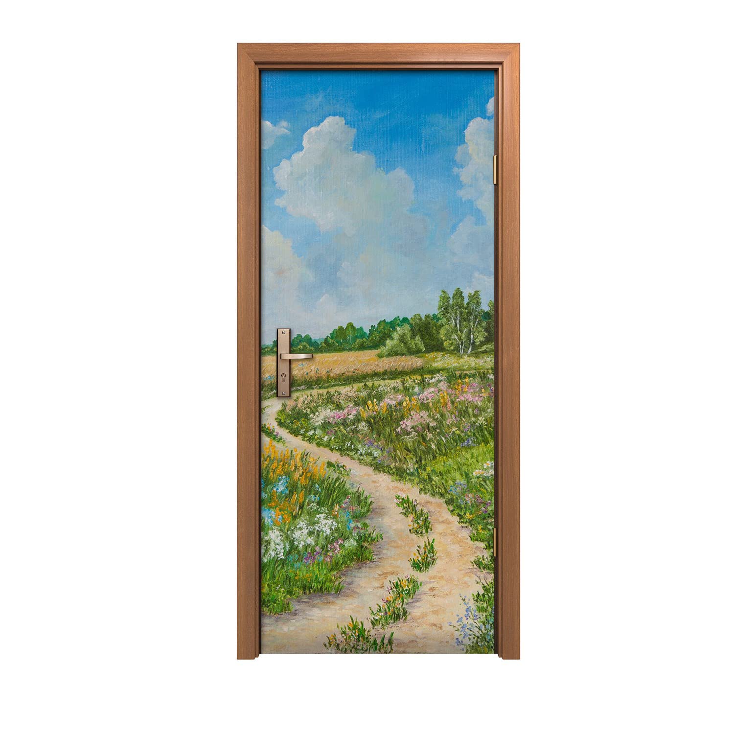 Autocollant de porte pour cacher les défauts décor ciel mural