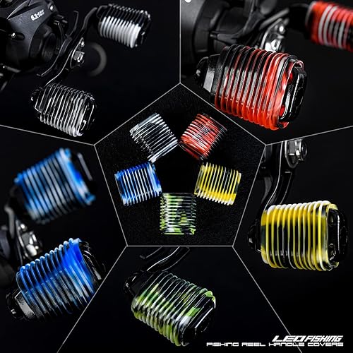 Miniatura 5 de LEO 10 piezas de goma para carrete de pesca, funda antideslizante para perilla de cebo de cebo 5 pares en paquete de 5 colores (5 colores mezclados)