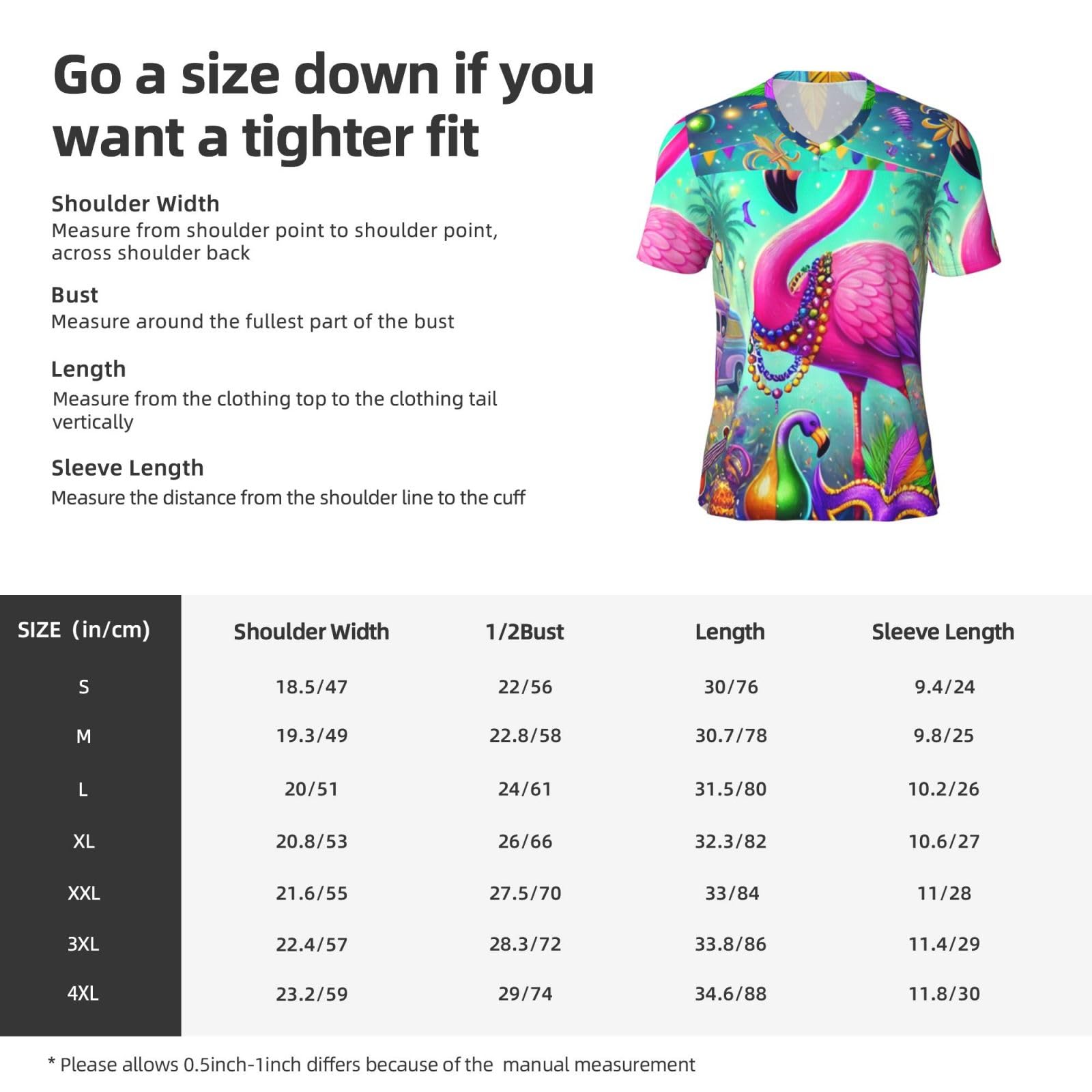 Stylish Athletic Sports Jersey Mardi-Gras-Flamingo Men's Rugby Jersey 3X-Large