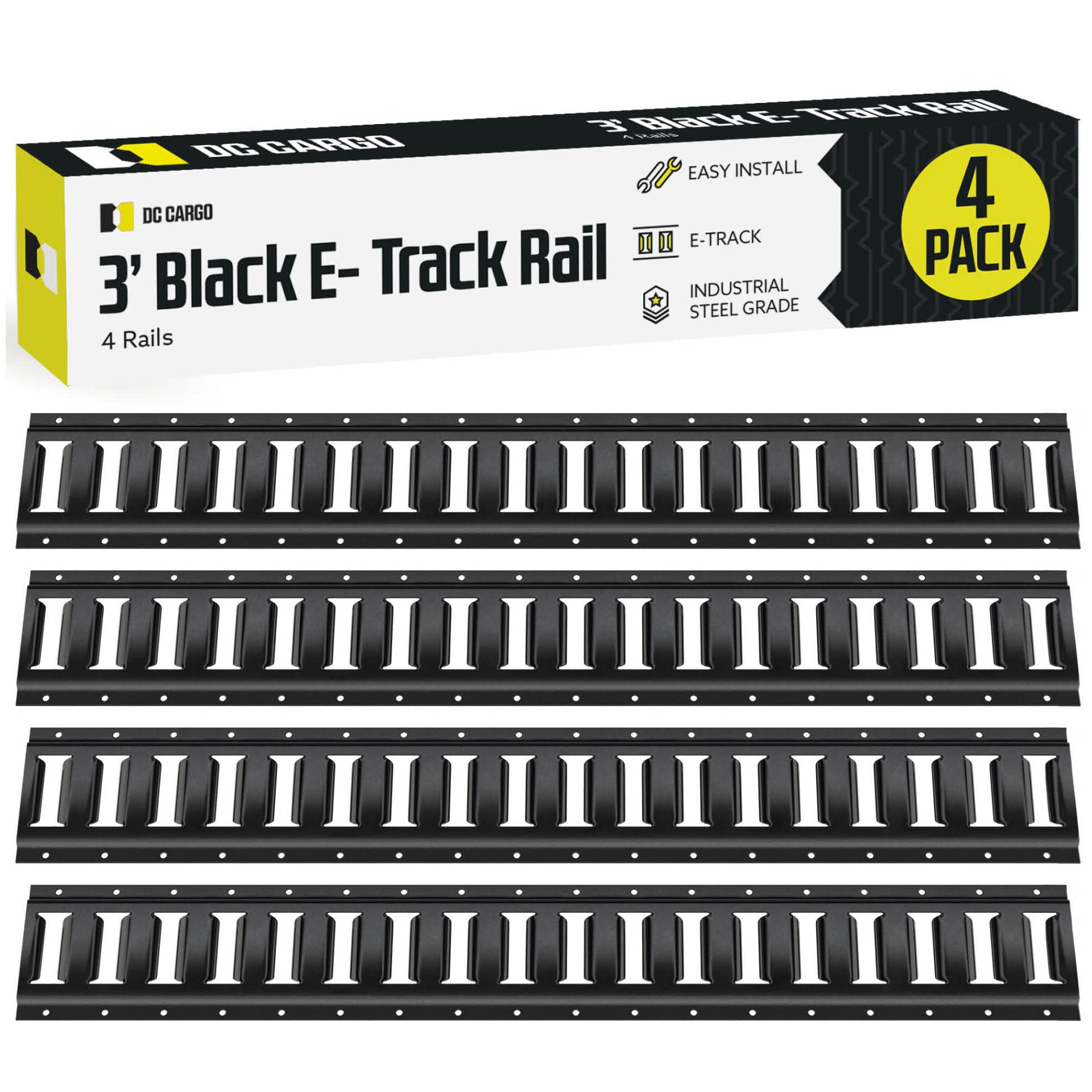 Buy DC Cargo E Track Tie Down Rail Kit 3' (4 Pack) for Garages, Vans