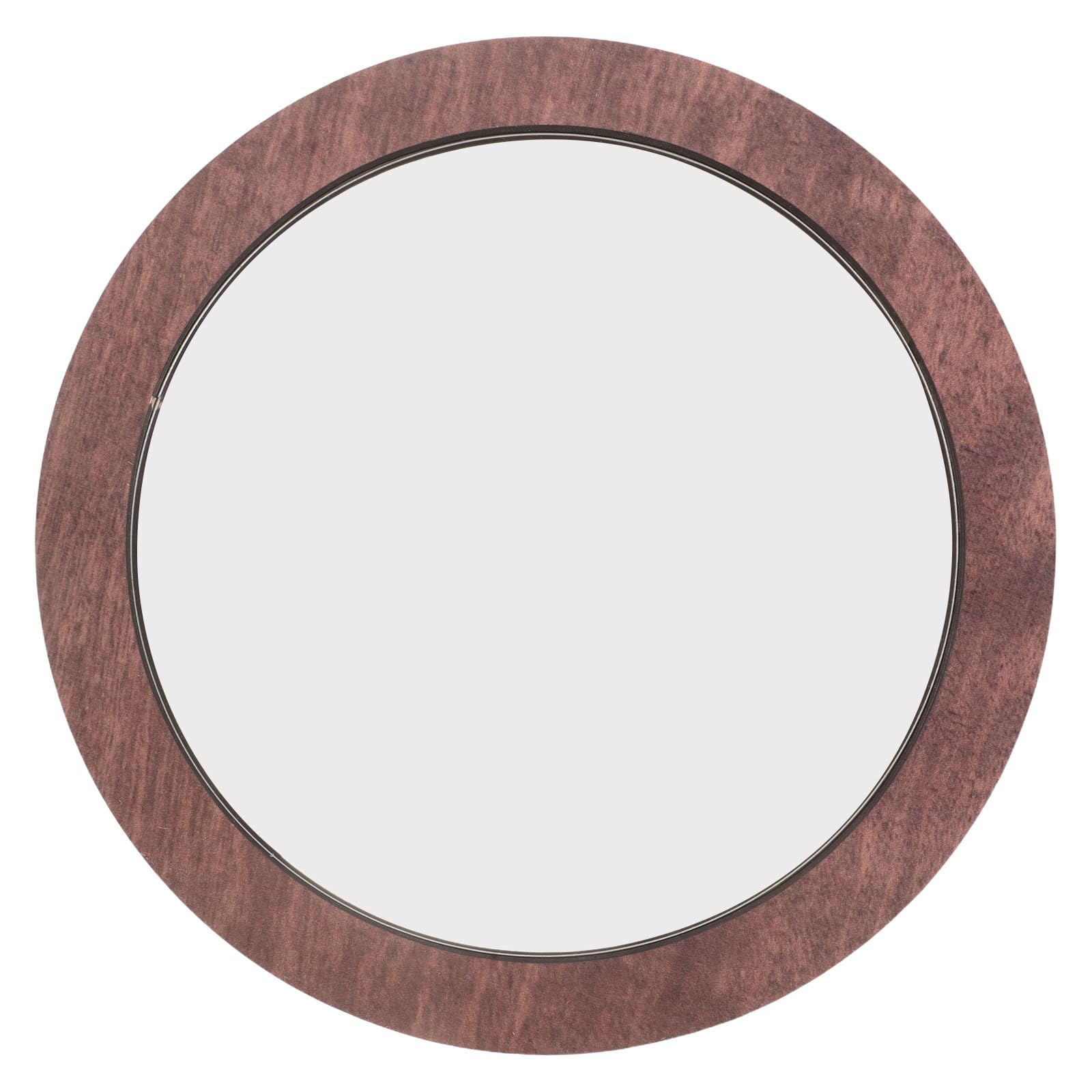Bandeja redonda con espejo Operitacx de madera rústica y 28 cm para organizar perfumes y mesas