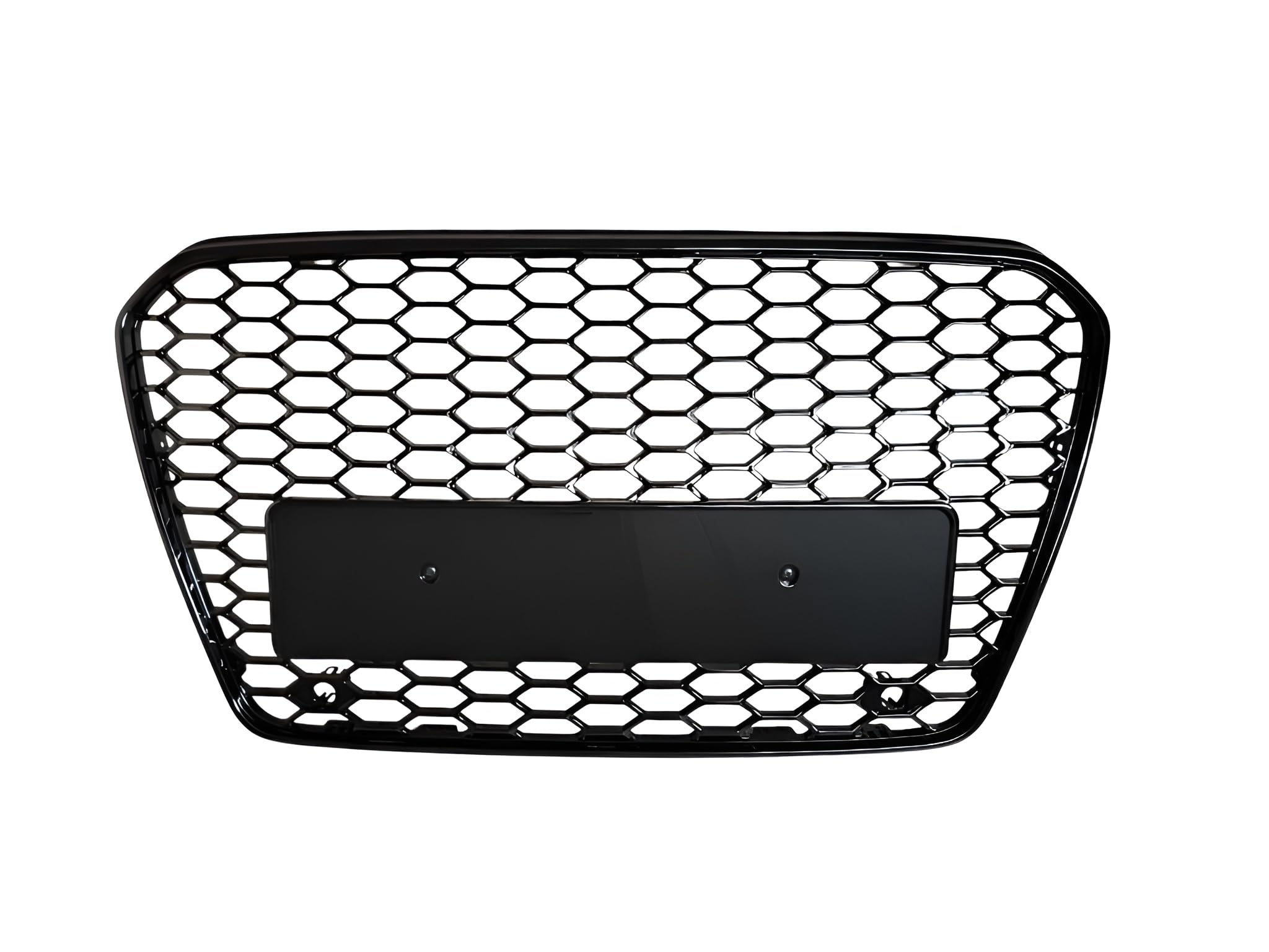 Kompatybilny z A5 S5 12-16 grill o strukturze plastra miodu, czarny, błyszczący, z uchwytem na emblemat