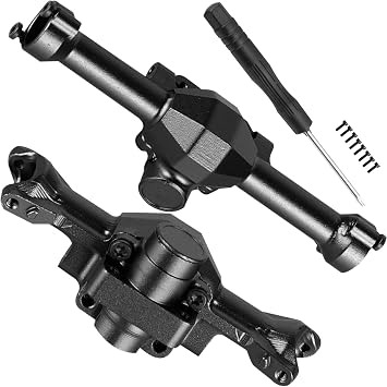 Aluminum Front Rear Axles Housing Upgrades Part for 1/30 SCX30 Chev rolet K10/Jeep Wrangler JLU 4X4/F0rd Bronco 4X4,AXI-2260T1/AXI-2261T2/AXI-2048T1,ARRCat Front Rear Axle Housing,Black2Pcs
