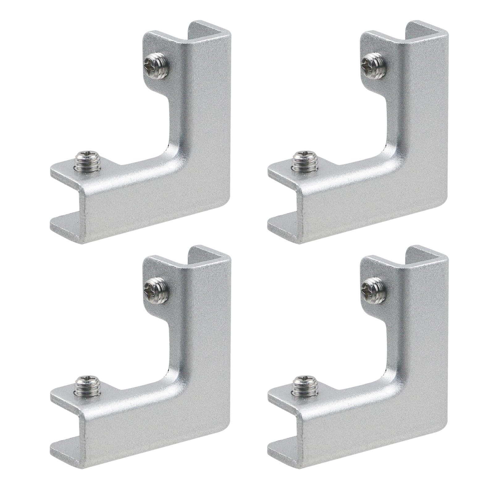 Geesatis 4Pcs Glass Clamps,L Shape Glass Fixing Clip Accessories,Aluminum Alloy Glass Clip Reinforced Clip for Rimless Aquarium Shower Door Cube Glass Panel Fixing(Silver)-picture-20