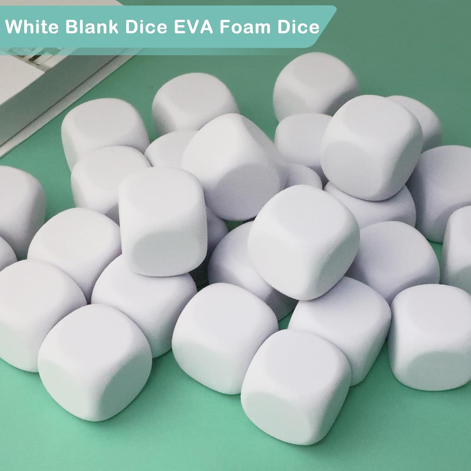 10 PCS White Blank Foam Dice 1.96 Inch EVA Six Sided Dice DIY Craft Supplies for Painting, Creative Projects, and Educational Activities