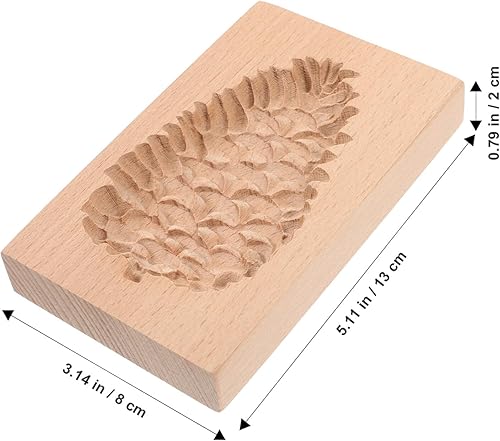 Miniatura 4 de EXCEART Molde de madera para galletas de Navidad, moldes de galletas de piña, cortador de galletas, sellos de prensa de pan de jengibre, molde para