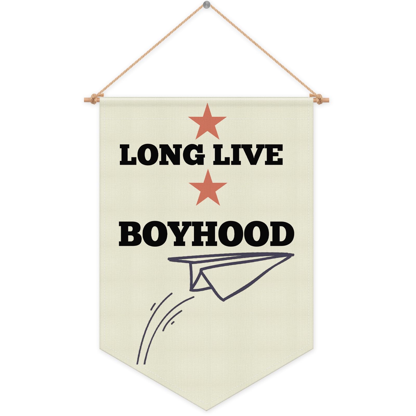 Boy Room Banner Boy Rooms Decor Hanging Pennant Flag Banner for Kids Room Nursery Playroom Bedroom Front Door Gifts for Kids Toddler Christmas Birthday Gifts Cotton Linen