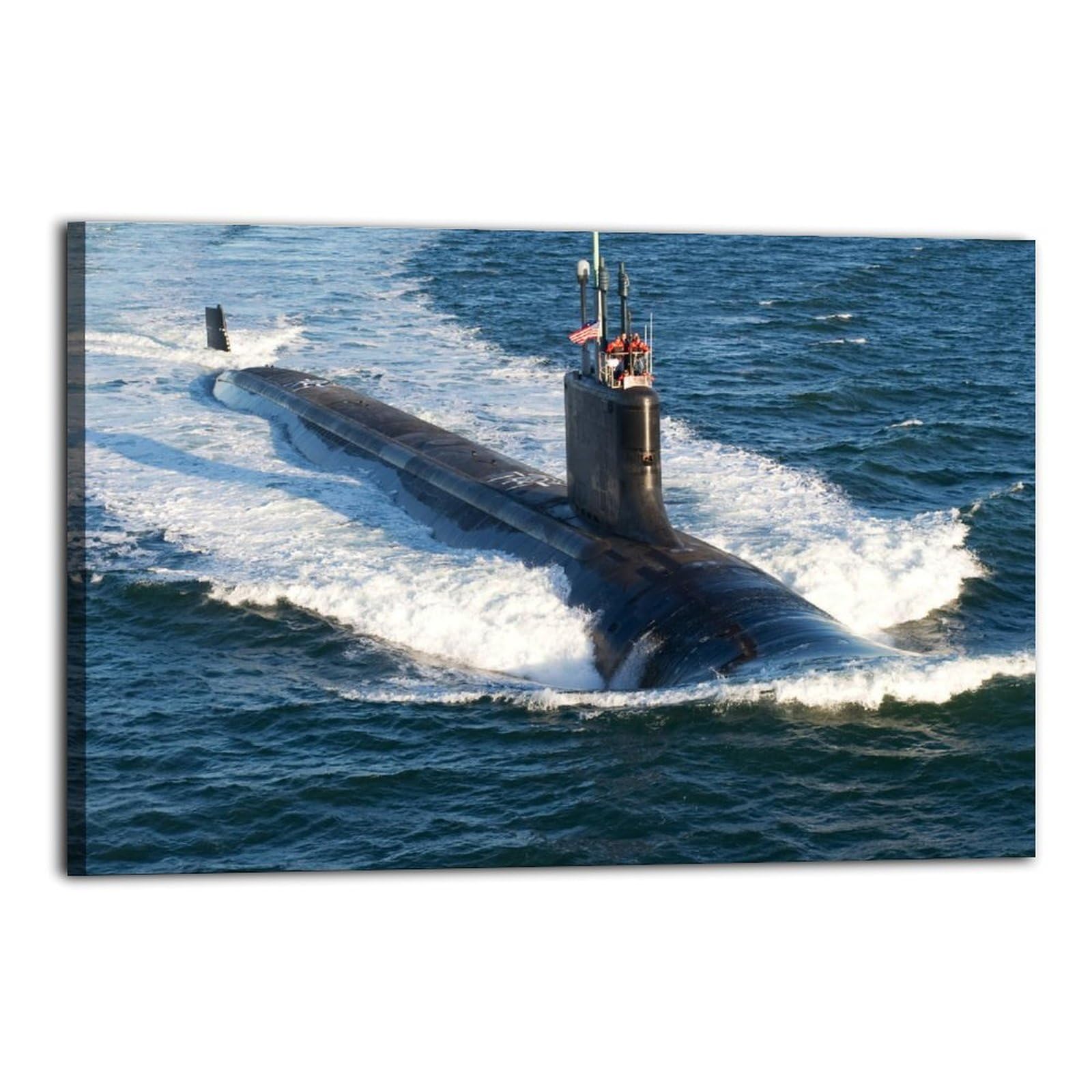 Us Navy Nuclear Submarine And Divers In Ocean Poster Wall Art Print Canvas Painting Suitable Bedroom Cafe Restaurant Living Room Hotel Home Decor 20x30inch(50x75cm) Frame-style
