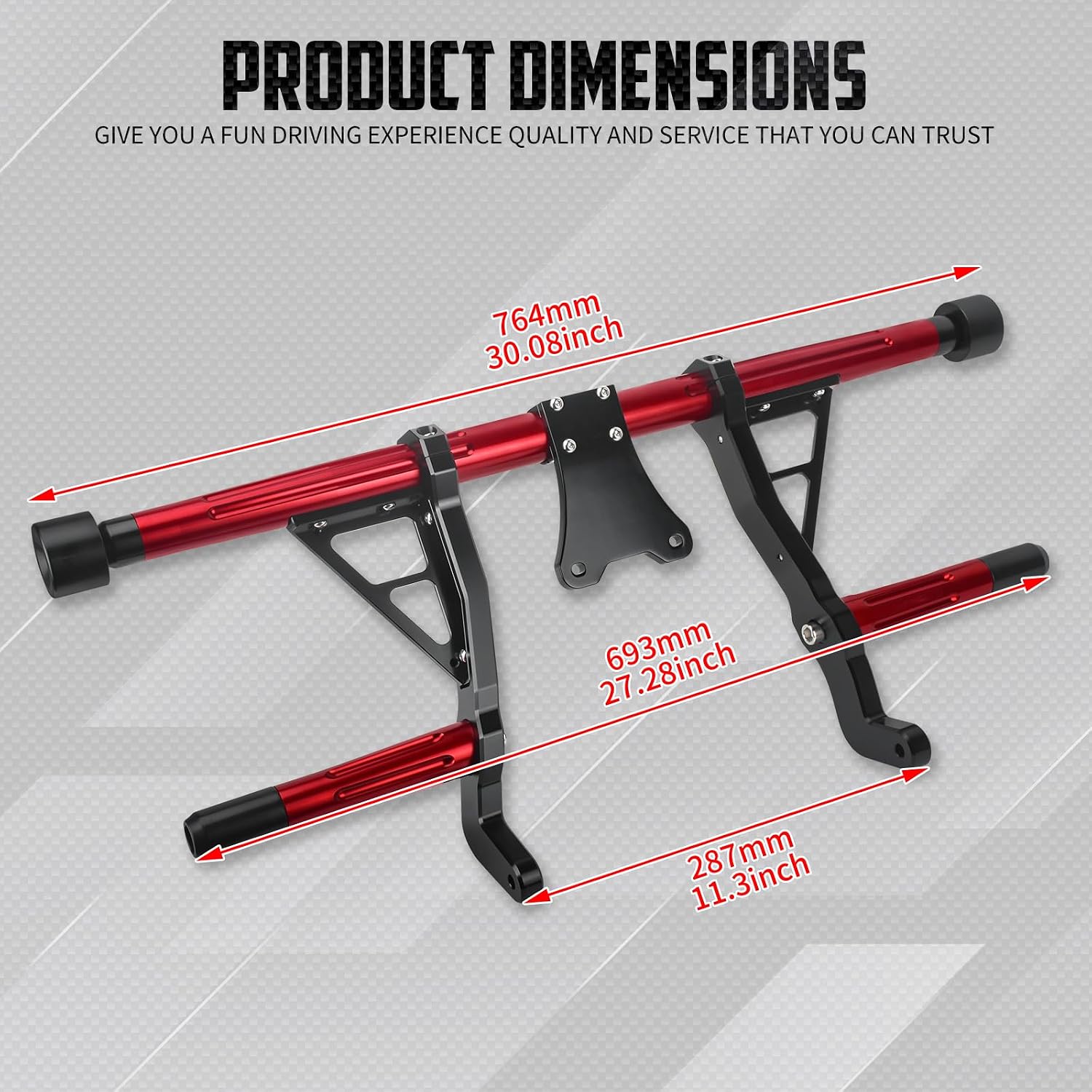Front Highway Engine Guard Motorcycle Crash Bar Fit for Harley Touring Road Glide Street Glide 2009-2023(Red)