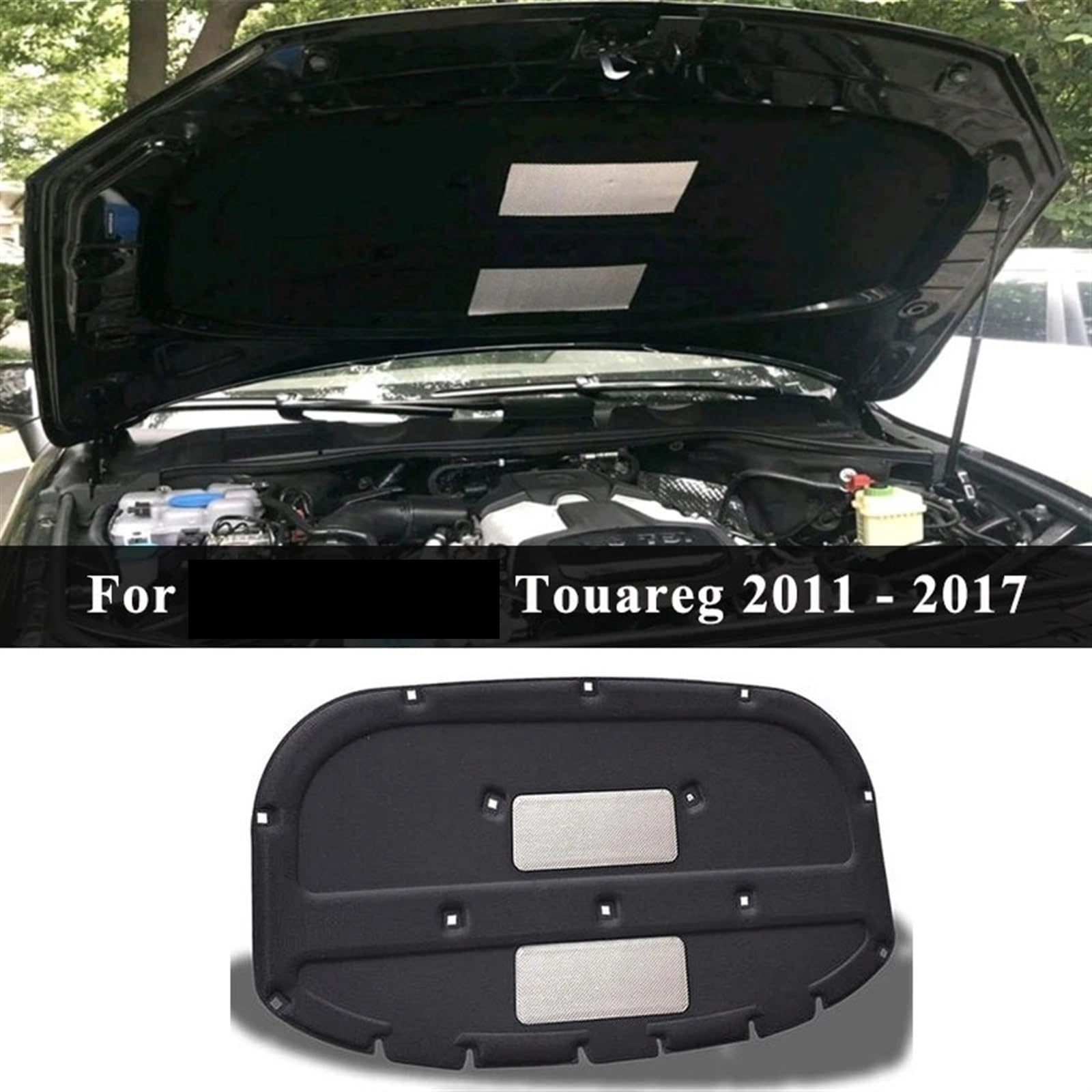Almohadilla de algodón con Aislamiento térmico y acústico for Motor, capó Delantero de Coche, Cubierta de Alfombrilla insonorizada, Espuma, for VW, Touareg 2011-2017 Almohadilla de aislamien