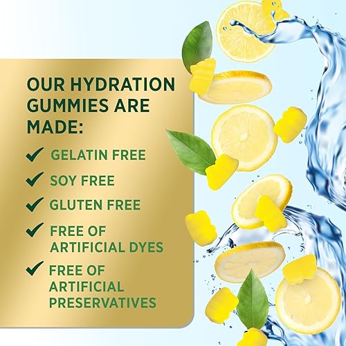 Miniatura 7 de Gomitas de electrolitos de hidratación, gomitas de reposición líquida diaria, multiplicador de electrolitos con minerales, potasio y sal real,