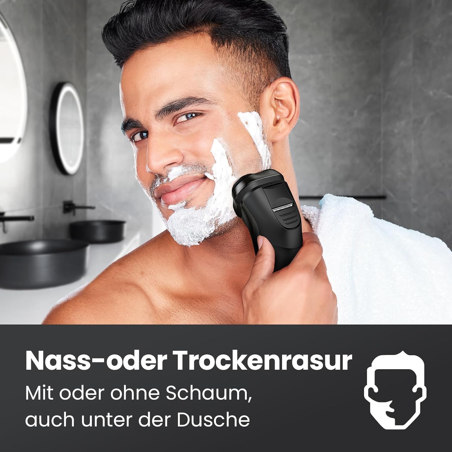 Oryzom Rasoir Électrique V1 Pro – Rasoir 4D Homme avec Tondeuse Intégrée, Rasage Visage & Corps, Etanche